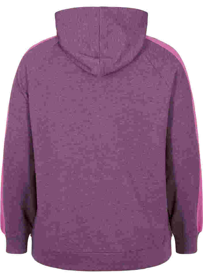 Sweatshirt med dragkedja och huva, Blackberry Wine, Packshot image number 1