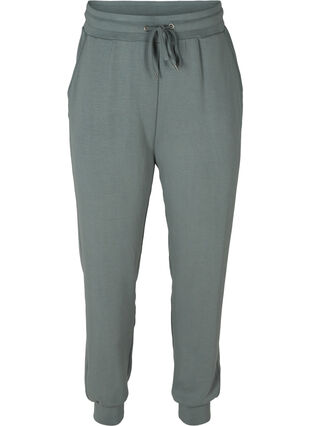 Sweatpants med fickor och dragsko, Balsam Green, Packshot image number 0