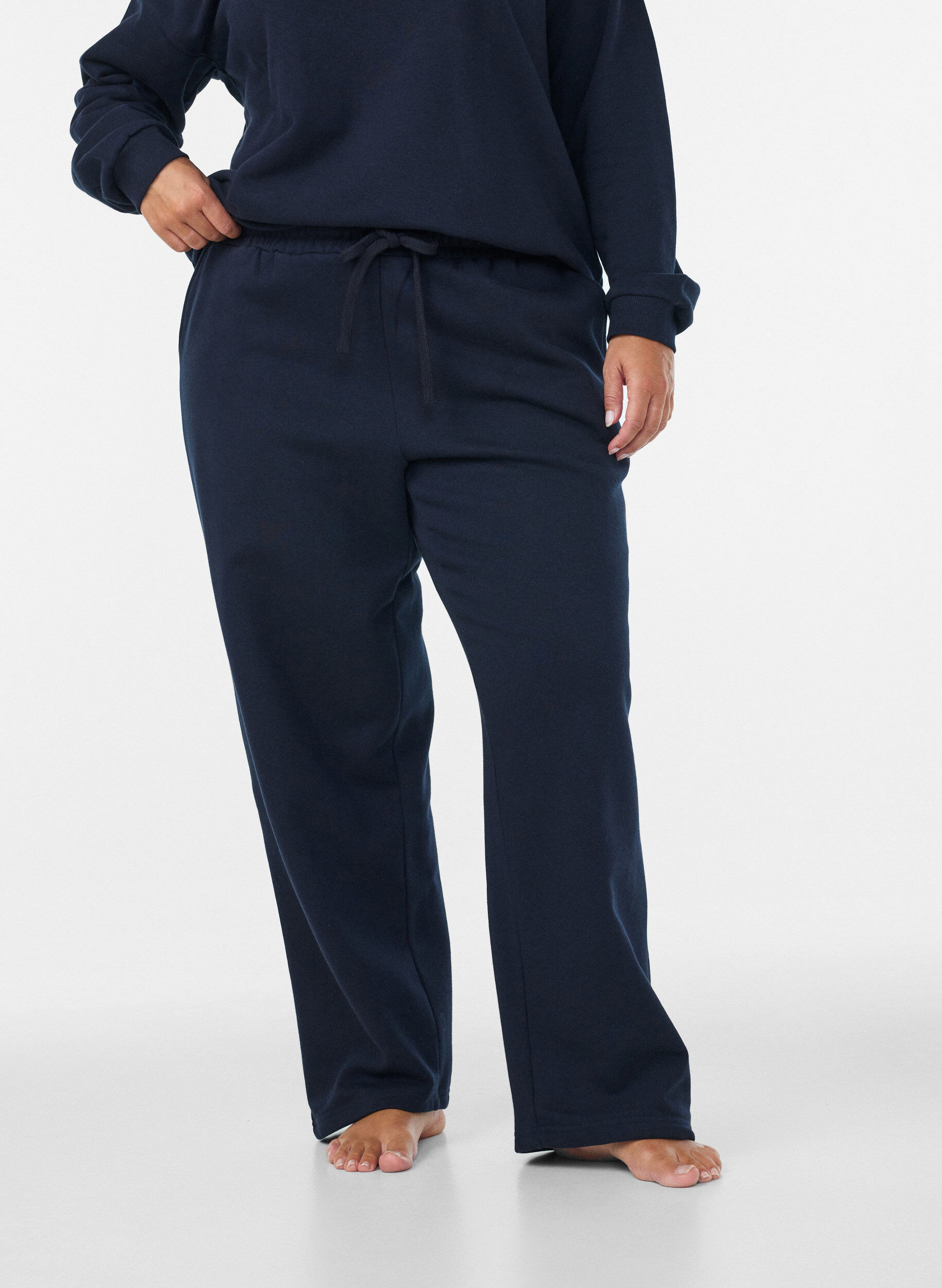ZizziMjukisbyxor med fickor, Bl&aring;, Model image number 2