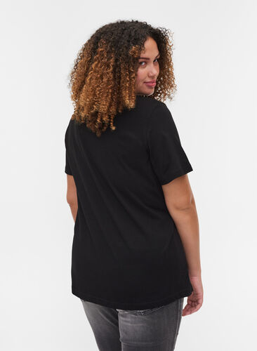 T-shirt i bomull med tryck, Black/Magnificent, Model image number 1