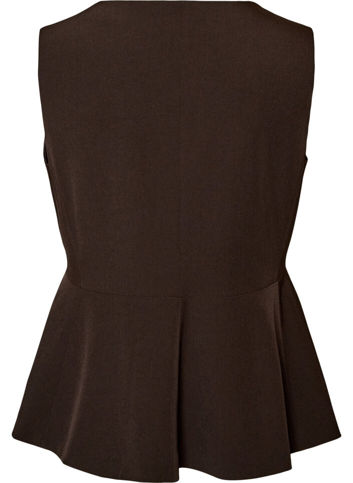 Kritstrecksrandig v&auml;st med peplum, Brun, Packshot image number 1
