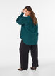 Blus med volangkrage och rynkning, Gr&ouml;n, Model image number 2