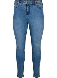 Amy jeans med hög midja och super slim fit, Blue denim