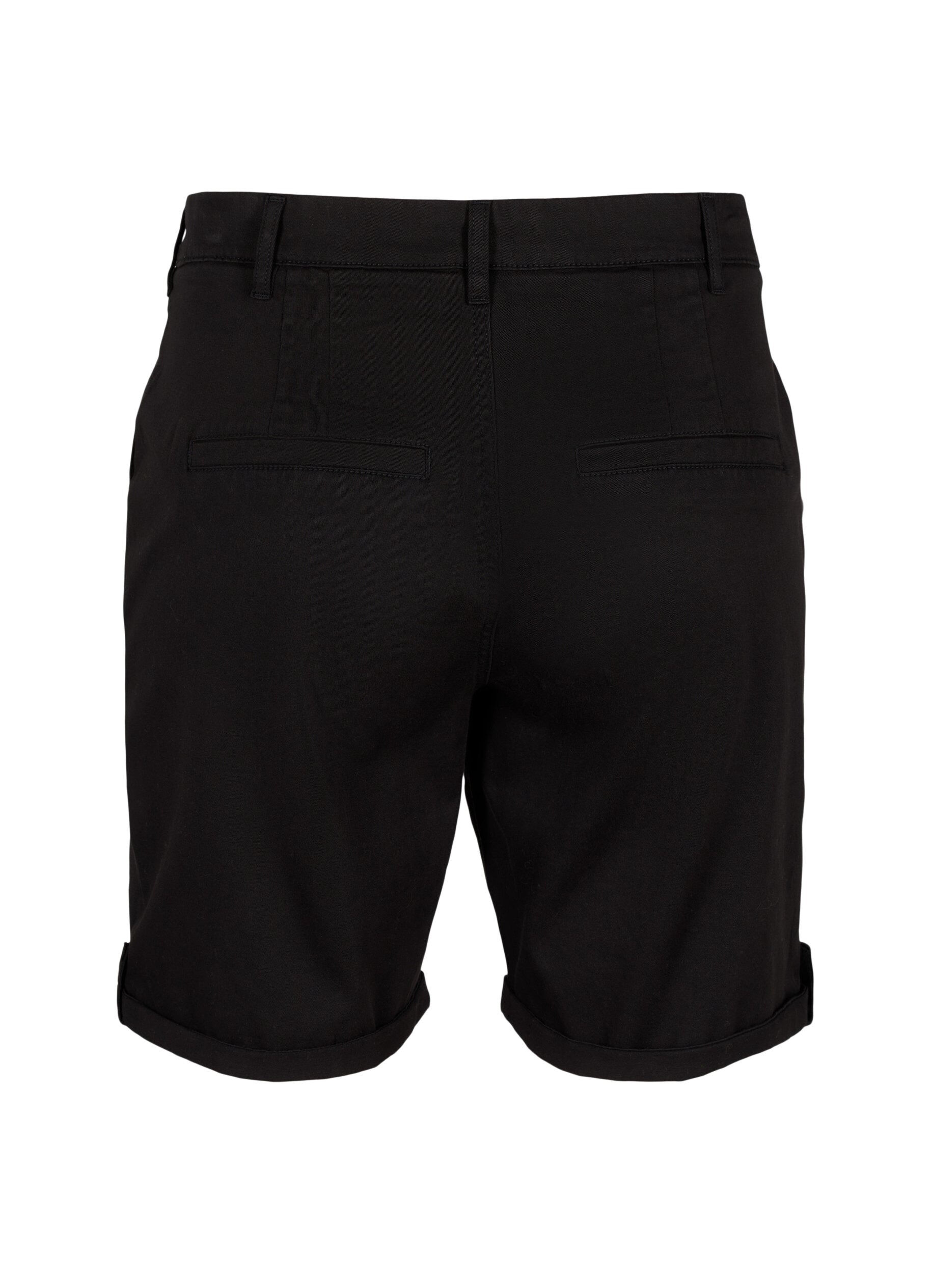 Zizzi Chinoshorts med fickor, Black, Packshot image number 1