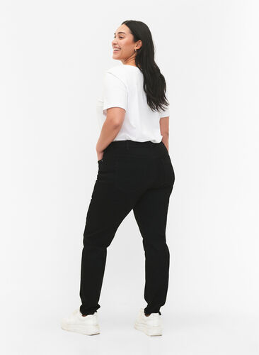 Emily-jeans med smal passform och normal midja, Black, Model image number 1