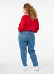 Mille Mom Fit-jeans med broderier, Blå, Model image number 1