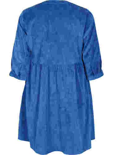 Klänning med 3/4-ärmar och knappar, Estate Blue, Packshot image number 1