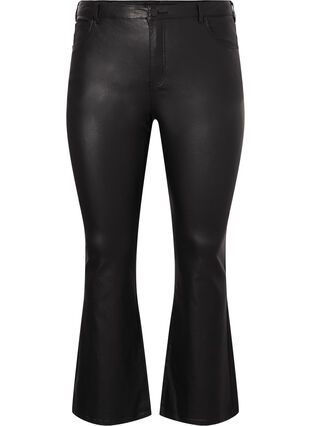 Coated Ellen-jeans med bootcut, Black, Packshot image number 0