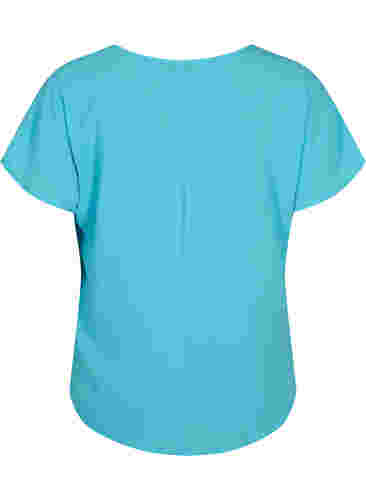 Topp med korta ärmar och rund halsringning, Blue Atoll, Packshot image number 1