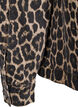 Jeansjacka med leopardmönster och bröstfickor, Brun, Packshot image number 3