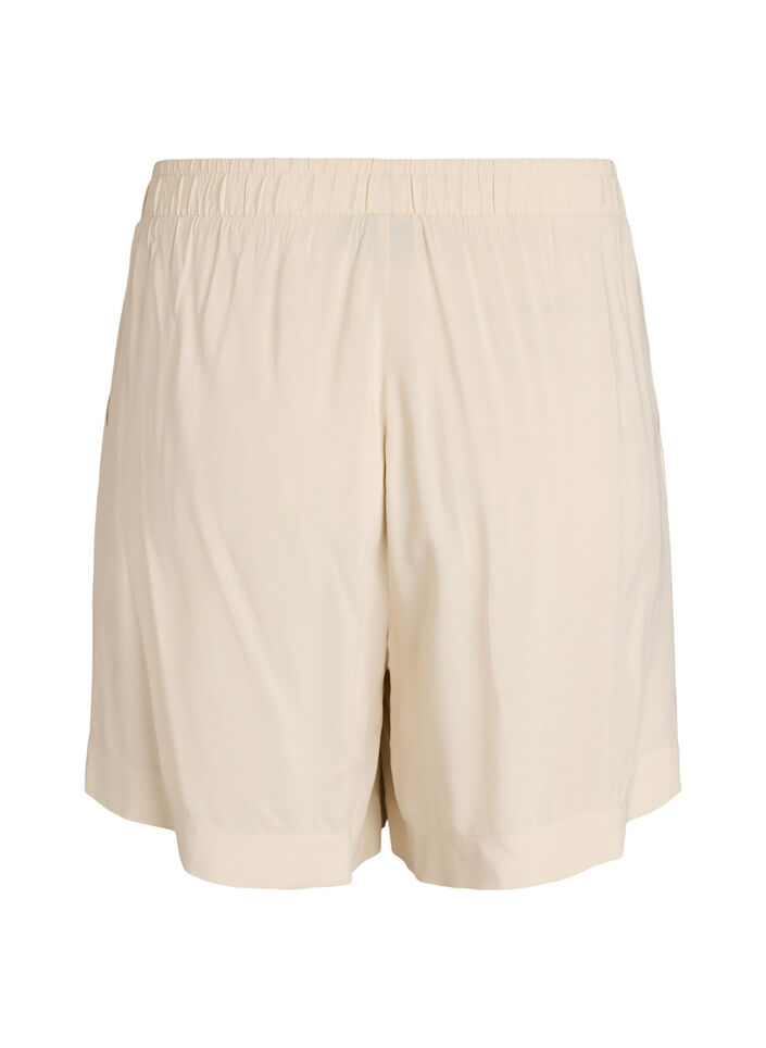 L&ouml;sa pyjamasshorts i viskos med h&ouml;g midja, Beige, Packshot image number 1
