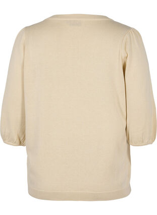 Stickat tröja med 3/4-ärmar, Birch, Packshot image number 1