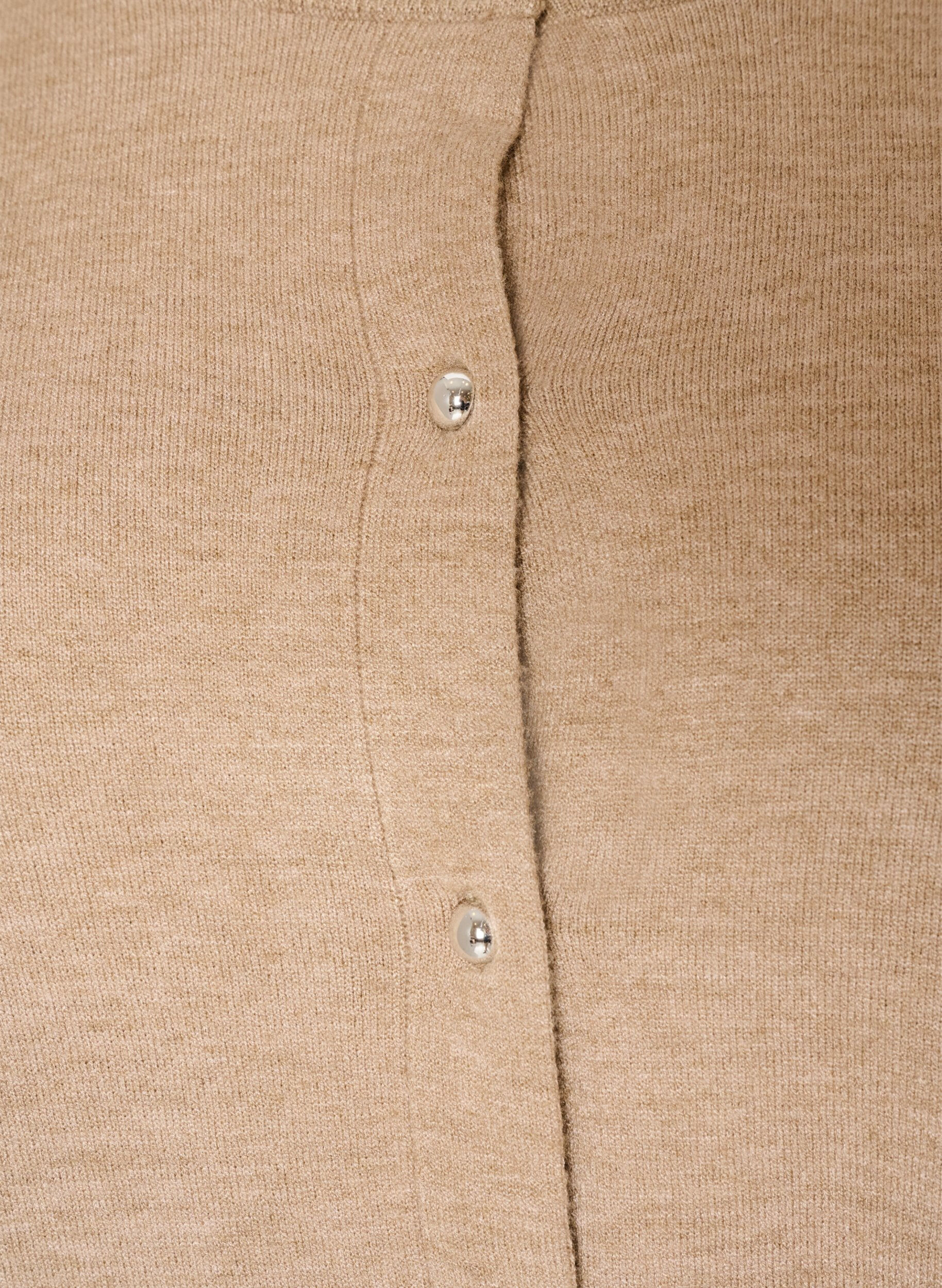 ZizziCardigan med runda knappar, Beige, Packshot image number 2