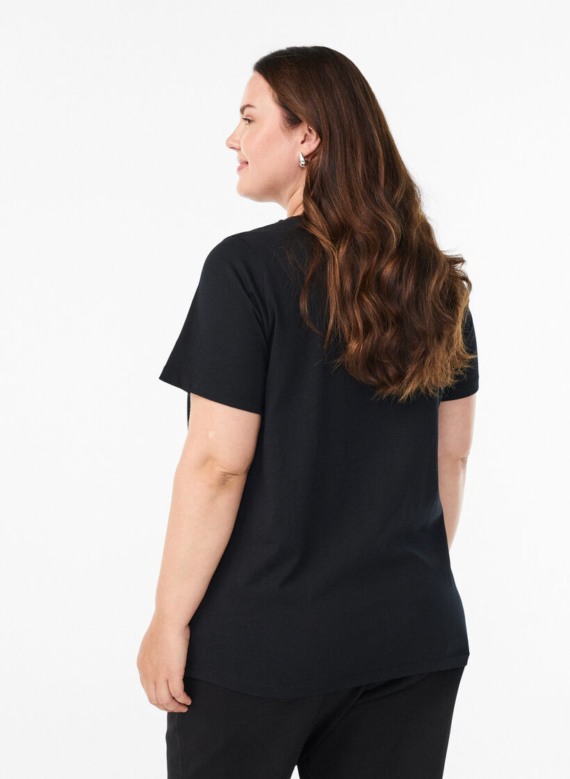 Jul-t-shirt i ekologisk bomull, Svart, Model image number 2