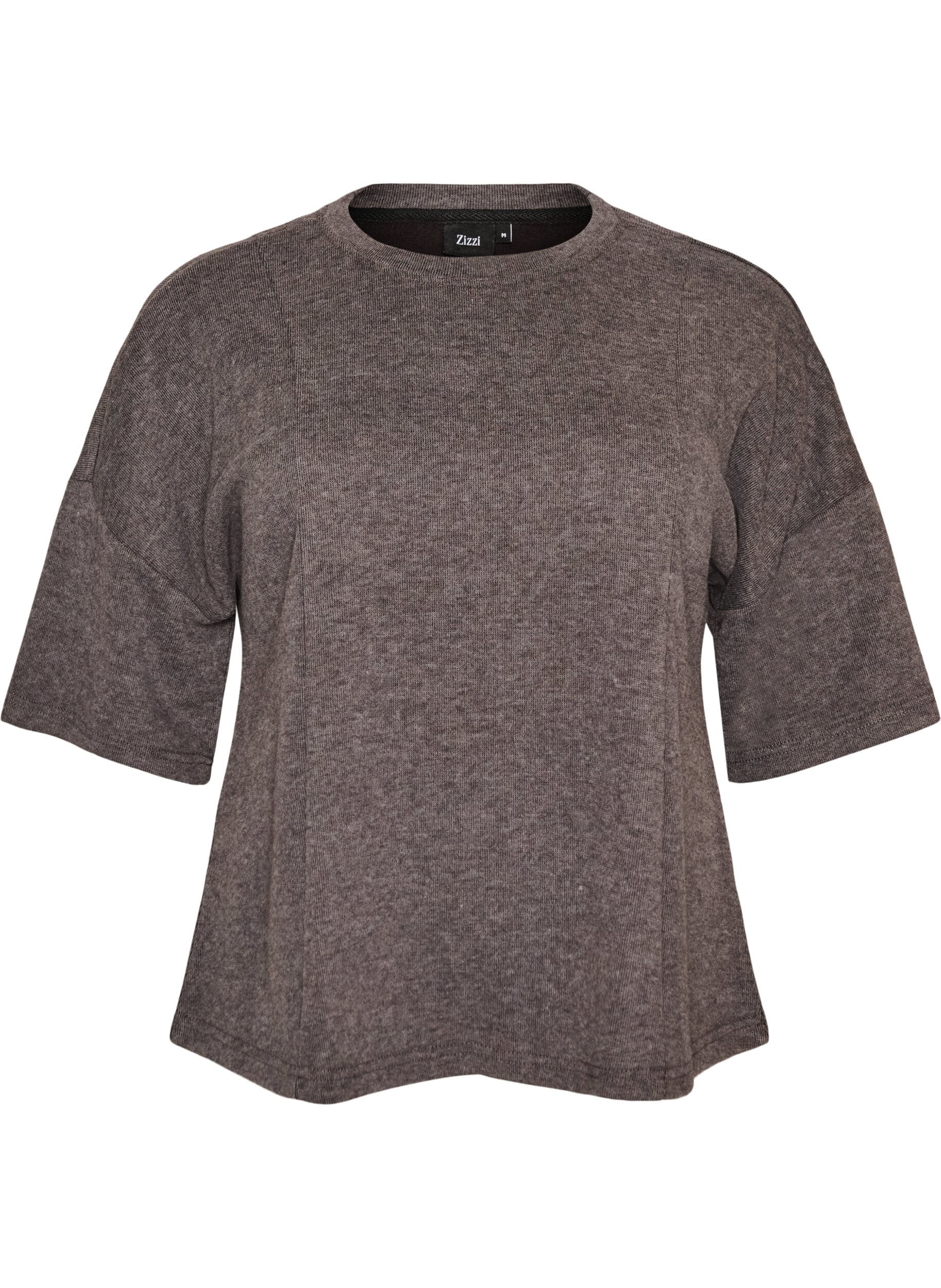 A-linjeformad blus i jersey med armb&aring;gsl&aring;nga &auml;rmar