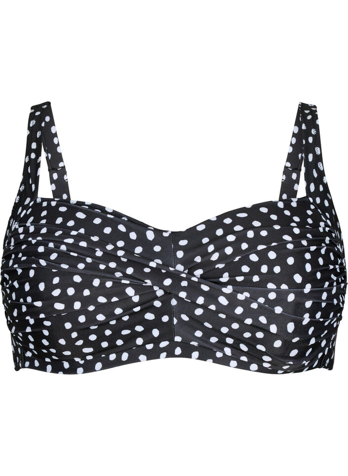 Bikinitopp med tryck, Black White Dot, Packshot image number 0
