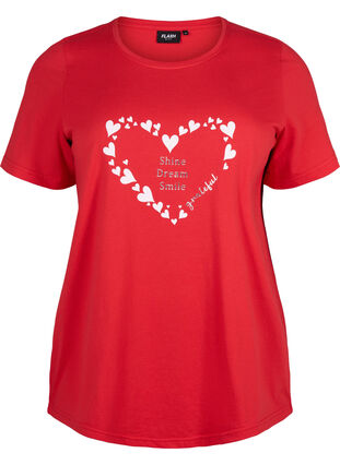 T-shirt från FLASH med tryck, High Risk Red Heart, Packshot image number 0