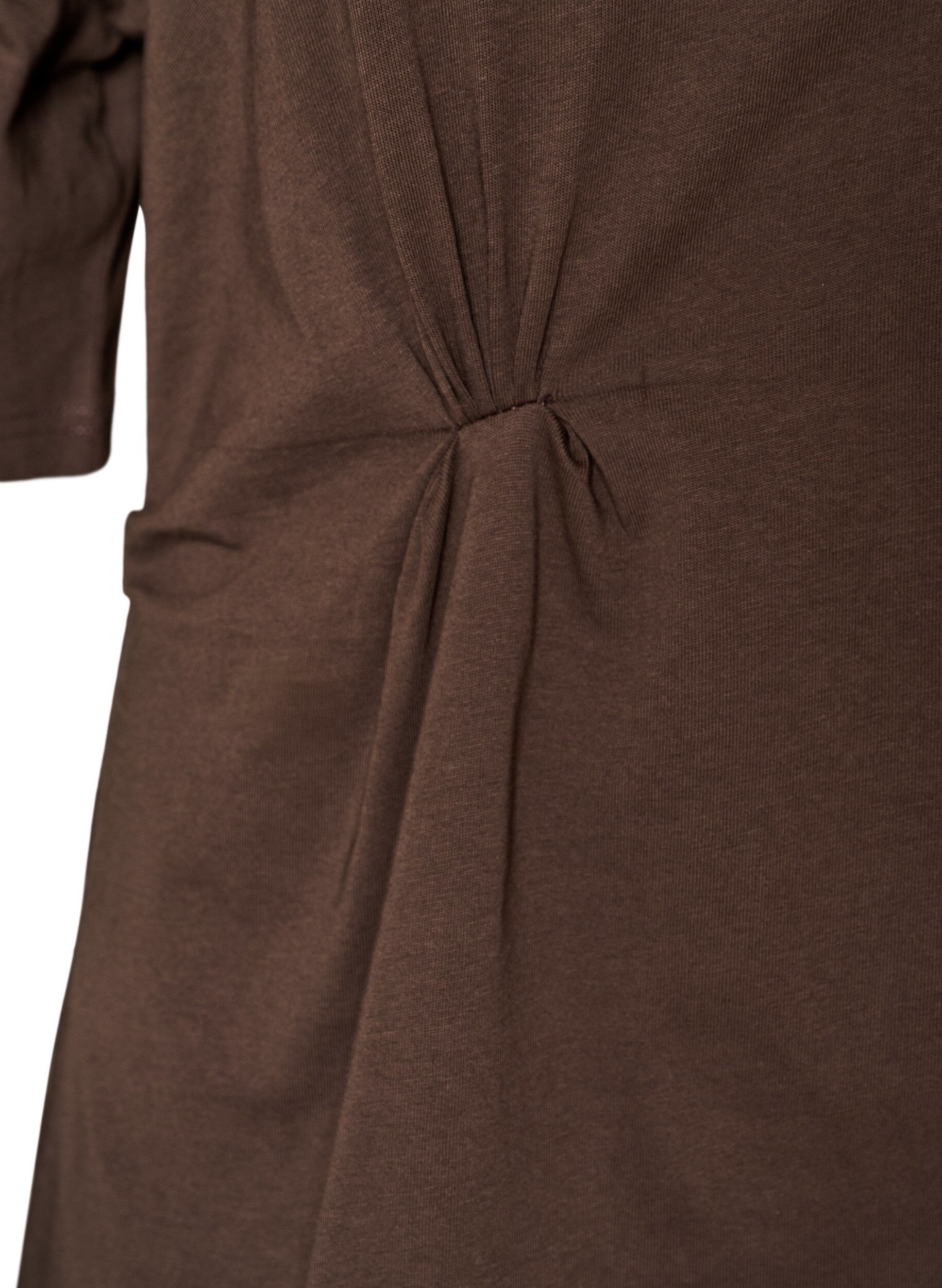 ZizziT-shirt med draperad detalj, Brun, Packshot image number 3
