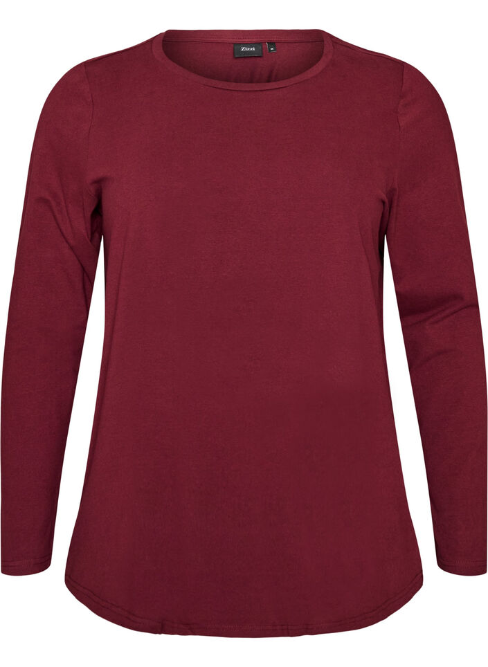 Baslinne i jersey med l&aring;nga &auml;rmar, R&ouml;d, Packshot image number 0
