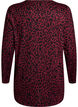 Leopardmönstrad blus med långa ärmar, Mörk Bordeaux, Packshot image number 1