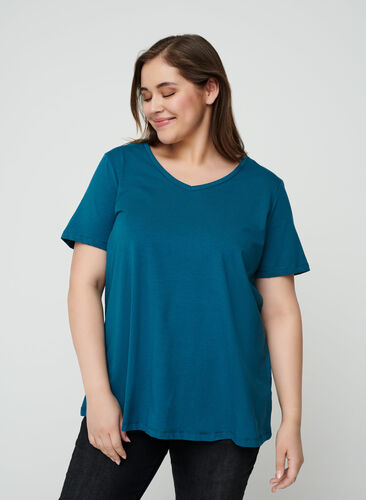 Basis t-shirt, Blue Coral, Model image number 0