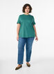 Enkel t-shirt i bomull med rund halsringning, Gr&ouml;n, Model image number 1