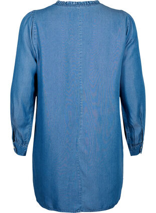 Långärmad tunika av TENCEL™ Lyocell, Medium Blue denim, Packshot image number 1