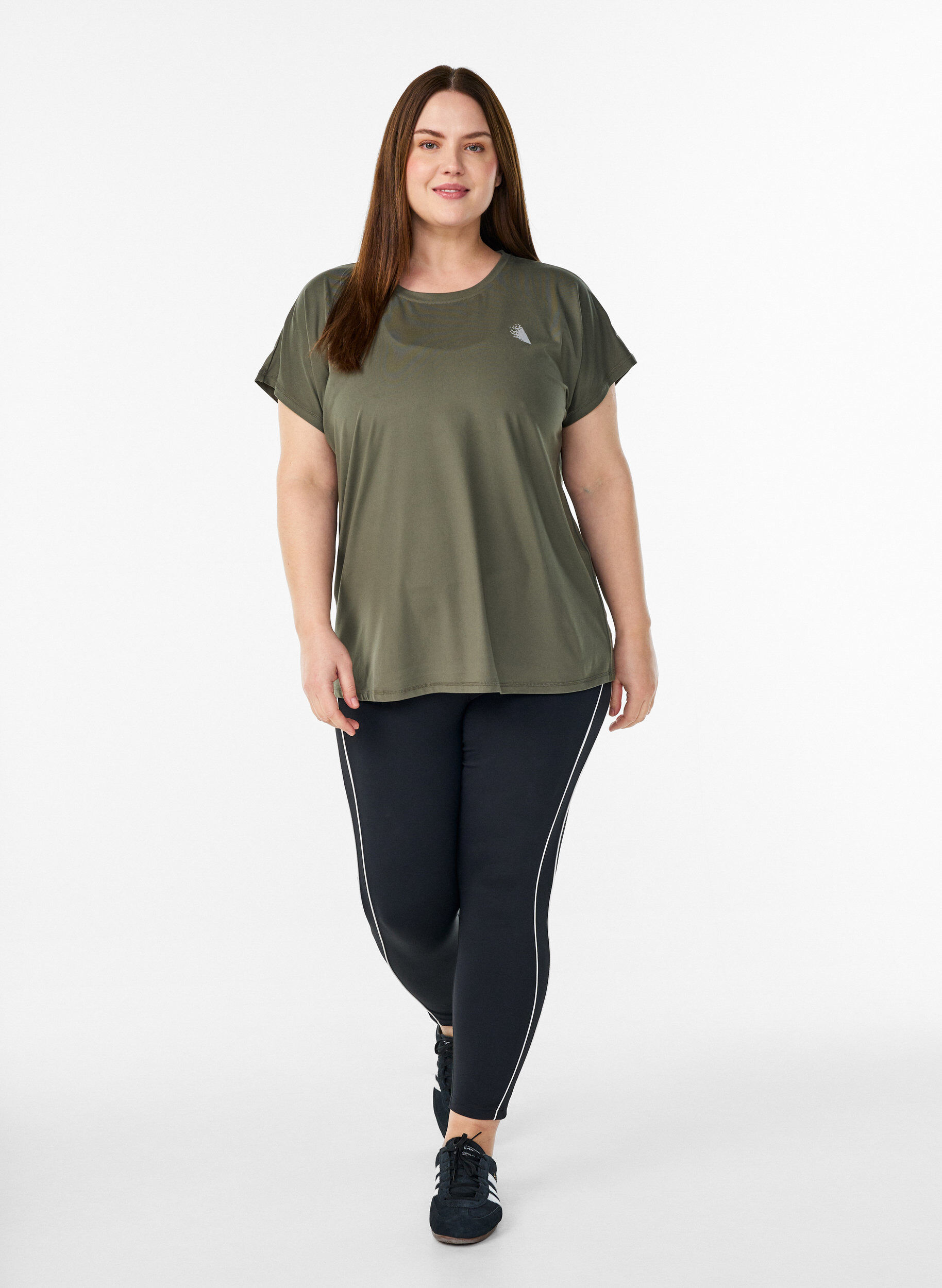 ZizziEnf&auml;rgad tr&auml;nings-T-shirt, Gr&ouml;n, Model image number 1