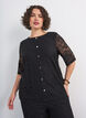 Blus i spets med dekorativa knappar, Svart, Model image number 0