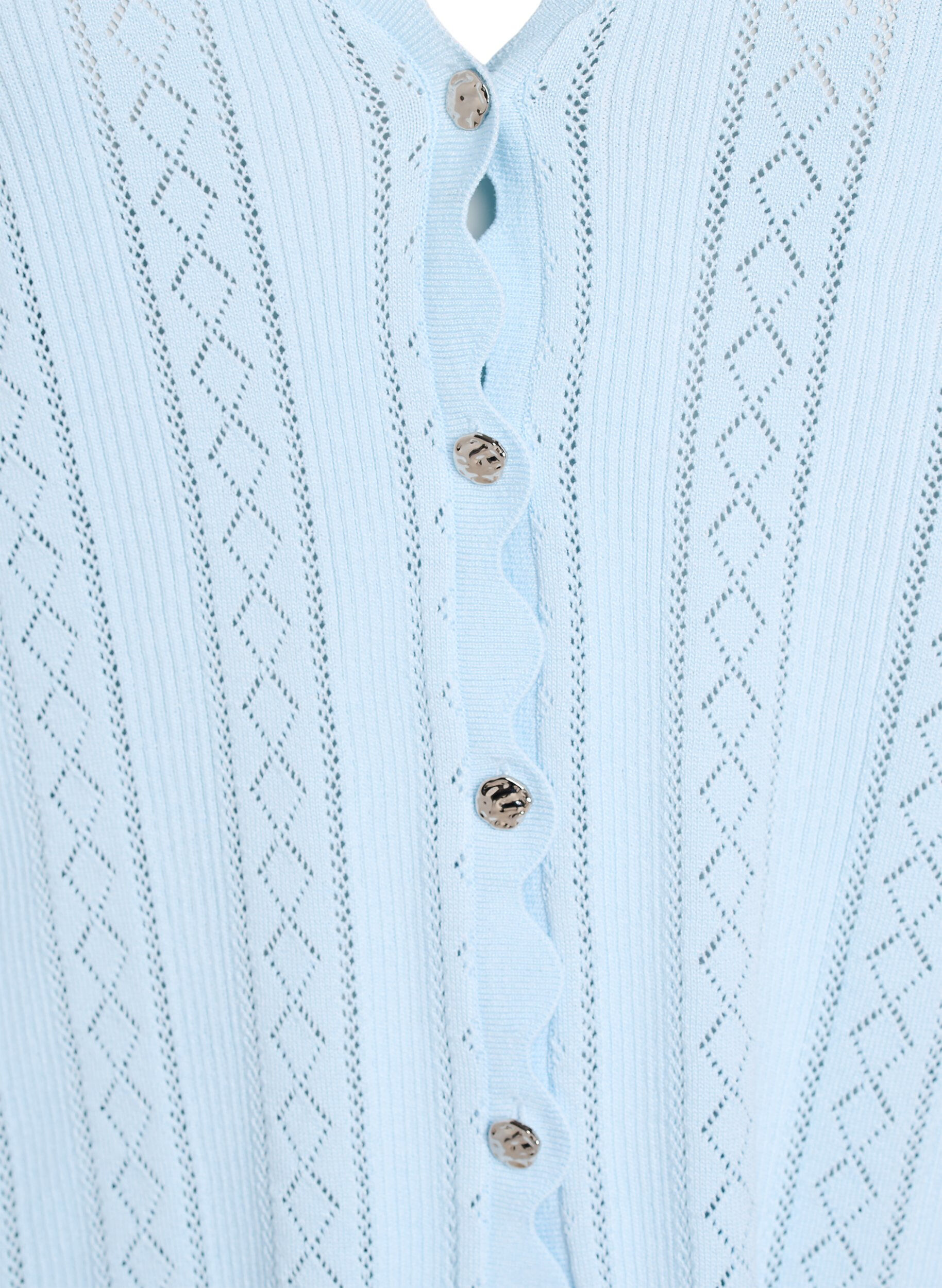 ZizziKofta med h&aring;lbrodyr och v&aring;giga kanter, Bl&aring;, Packshot image number 2