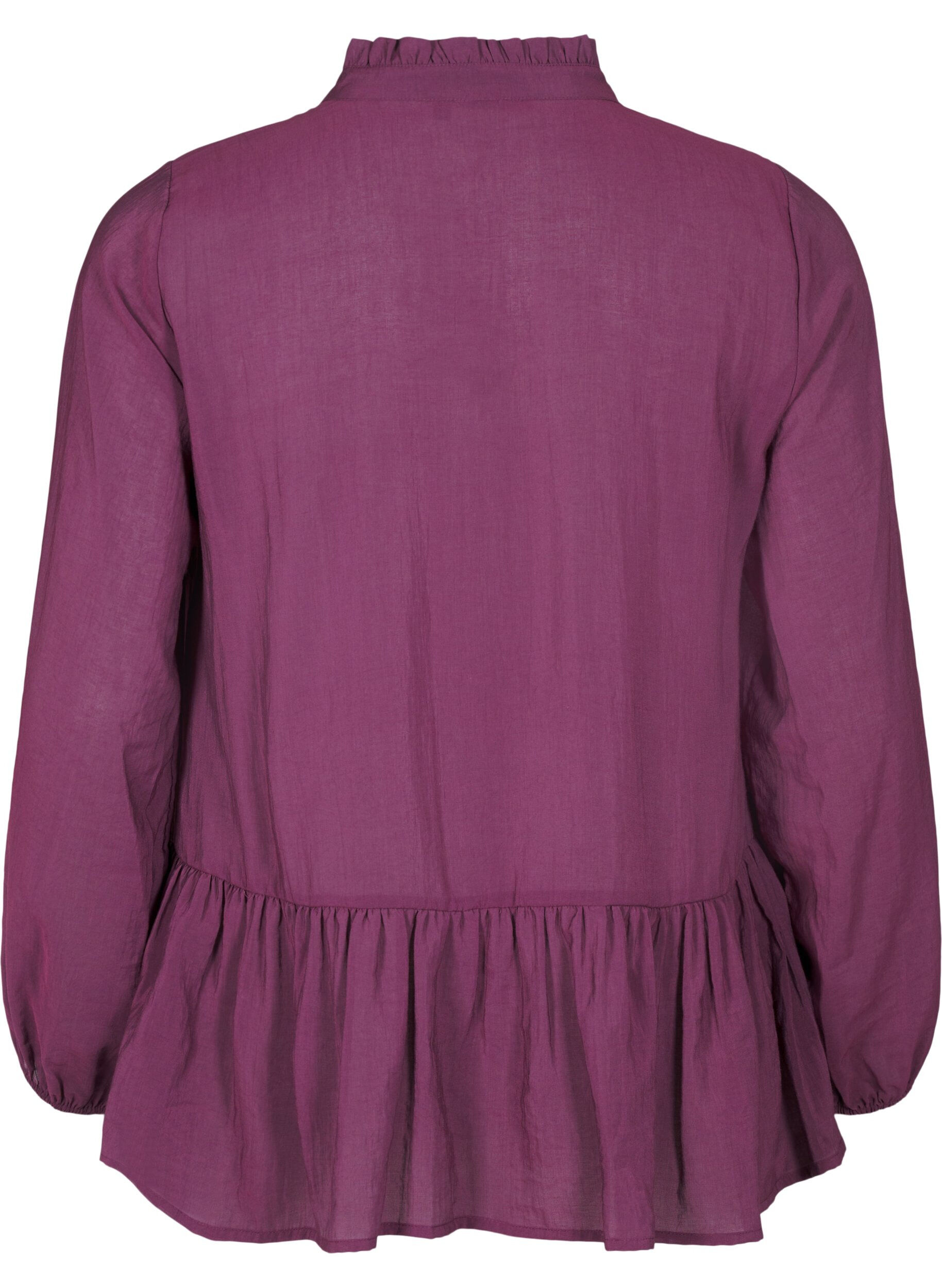 Zizzi Viskosblus med peplum, Lila, Packshot image number 1