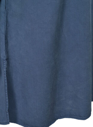 Klänning med långa puffärmar, Dark blue denim, Packshot image number 3