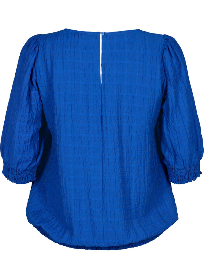 Smockblus med lyocell (TENCEL™), Strong Blue, Packshot image number 1