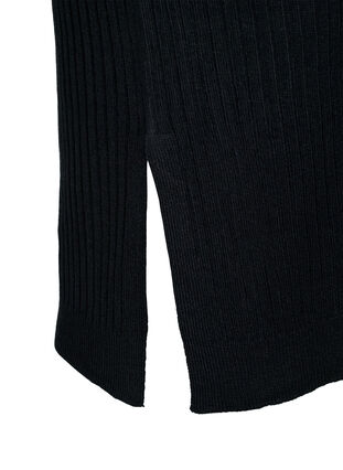 Överdimensionerad stickad klänning med slits, Black, Packshot image number 3