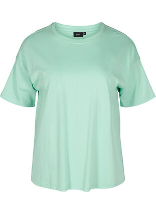 Kortärmad t-shirt i bomull, Lichen, Packshot image number 0