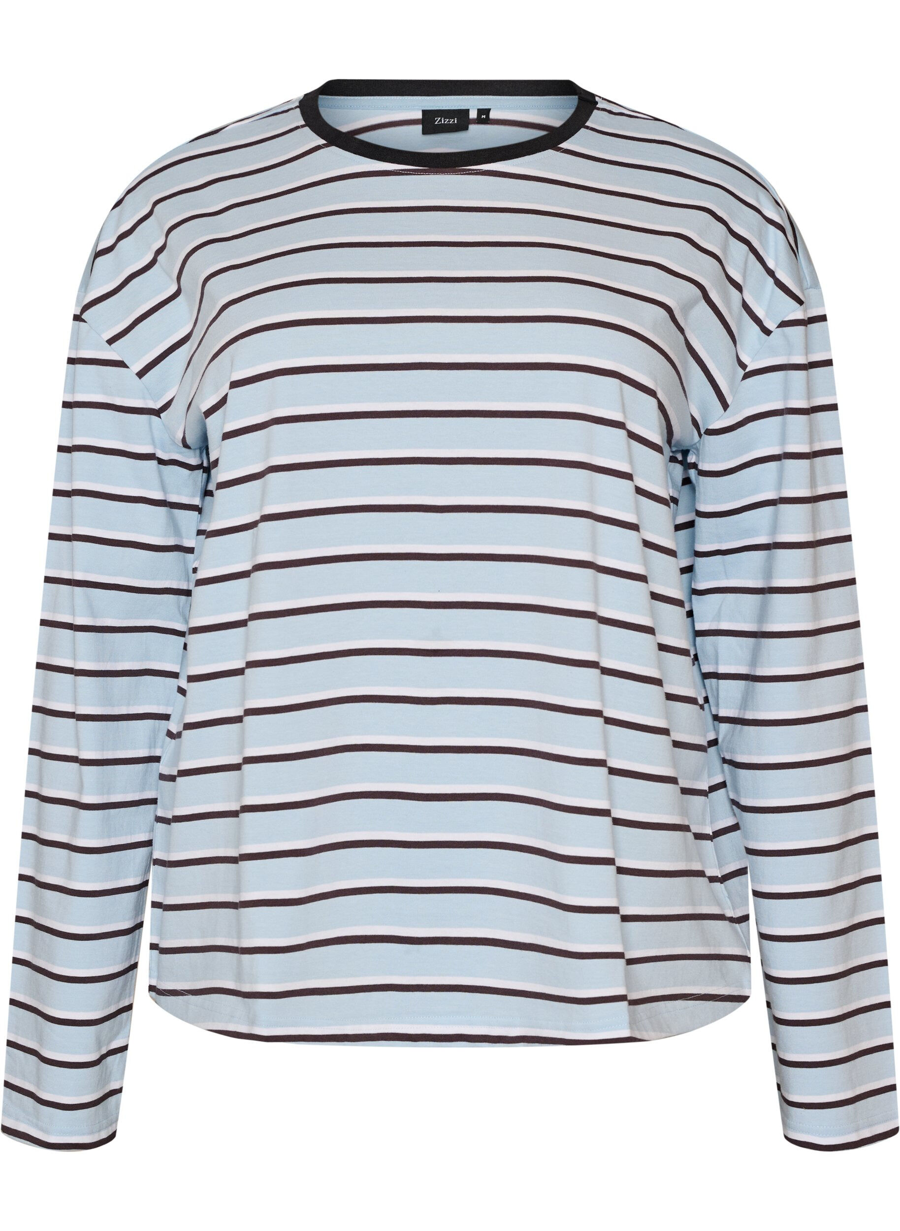 ZizziBas-t-shirt med l&aring;nga &auml;rmar, Bl&aring;, Packshot image number 0