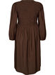 Midikl&auml;nning i viskos med smock, Brun, Packshot image number 1