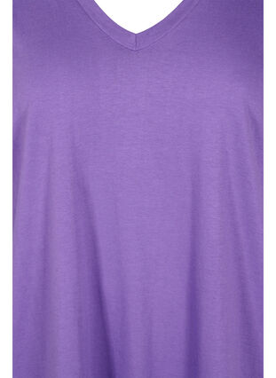 Enfärgad oversize t-shirt med v-hals, Deep Lavender, Packshot image number 2