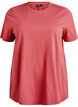 Enkel t-shirt i bomull med rund halsringning, R&ouml;d, Packshot image number 0