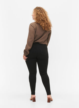 Stay black Amy-jeans med hög midja, Black, Model image number 1