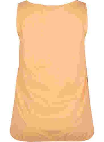 Topp i bomull med rund hals med spets, Apricot Nectar, Packshot image number 1