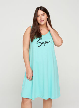 A-linjeformad klänning utan ärmar, Aqua Sky SUPER , Model image number 0
