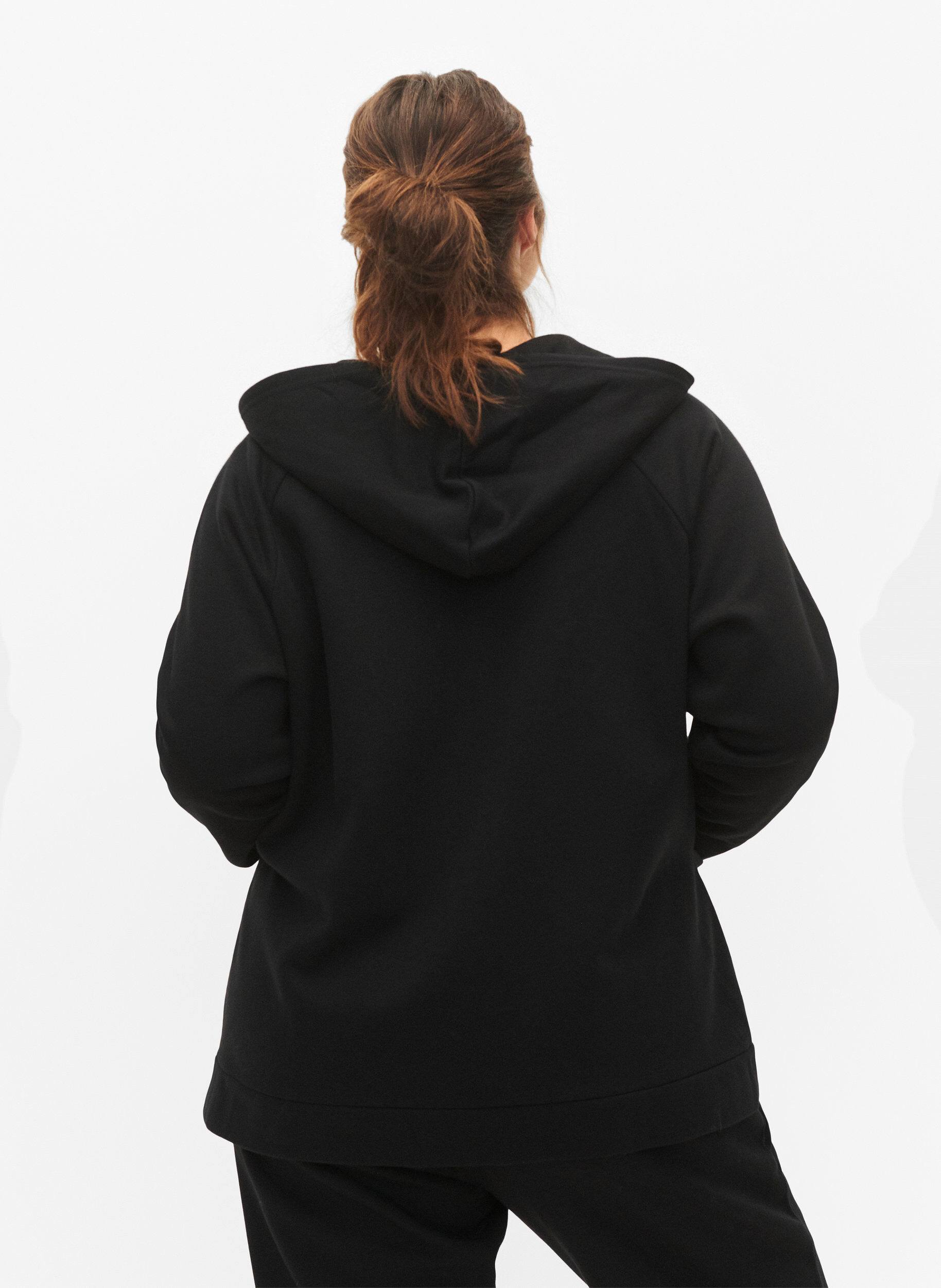 Zizzi Sweatshirt med huva, Black, Model image number 1