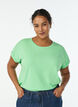 Kort&auml;rmad t-shirt i bomullsblandning, Gr&ouml;n, Model image number 0