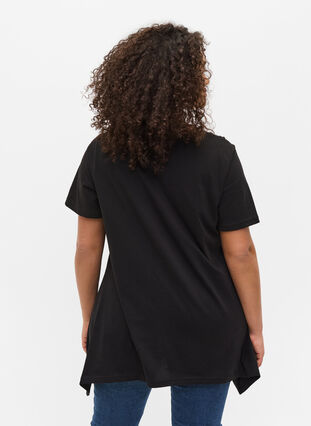 A-linjeformad t-shirt i bomull, Black w. Gold Star, Model image number 1