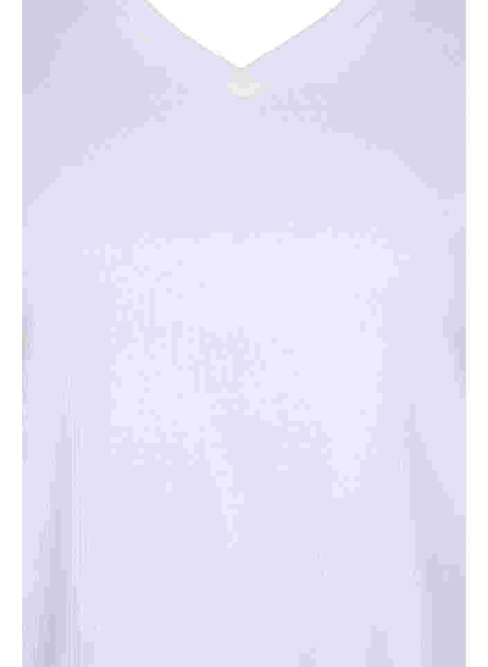 Ribbad t-shirt i bomull, Bright White, Packshot image number 2