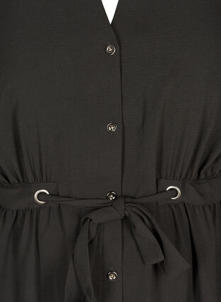 Lång jacka med skärp i midjan, Black, Packshot image number 2