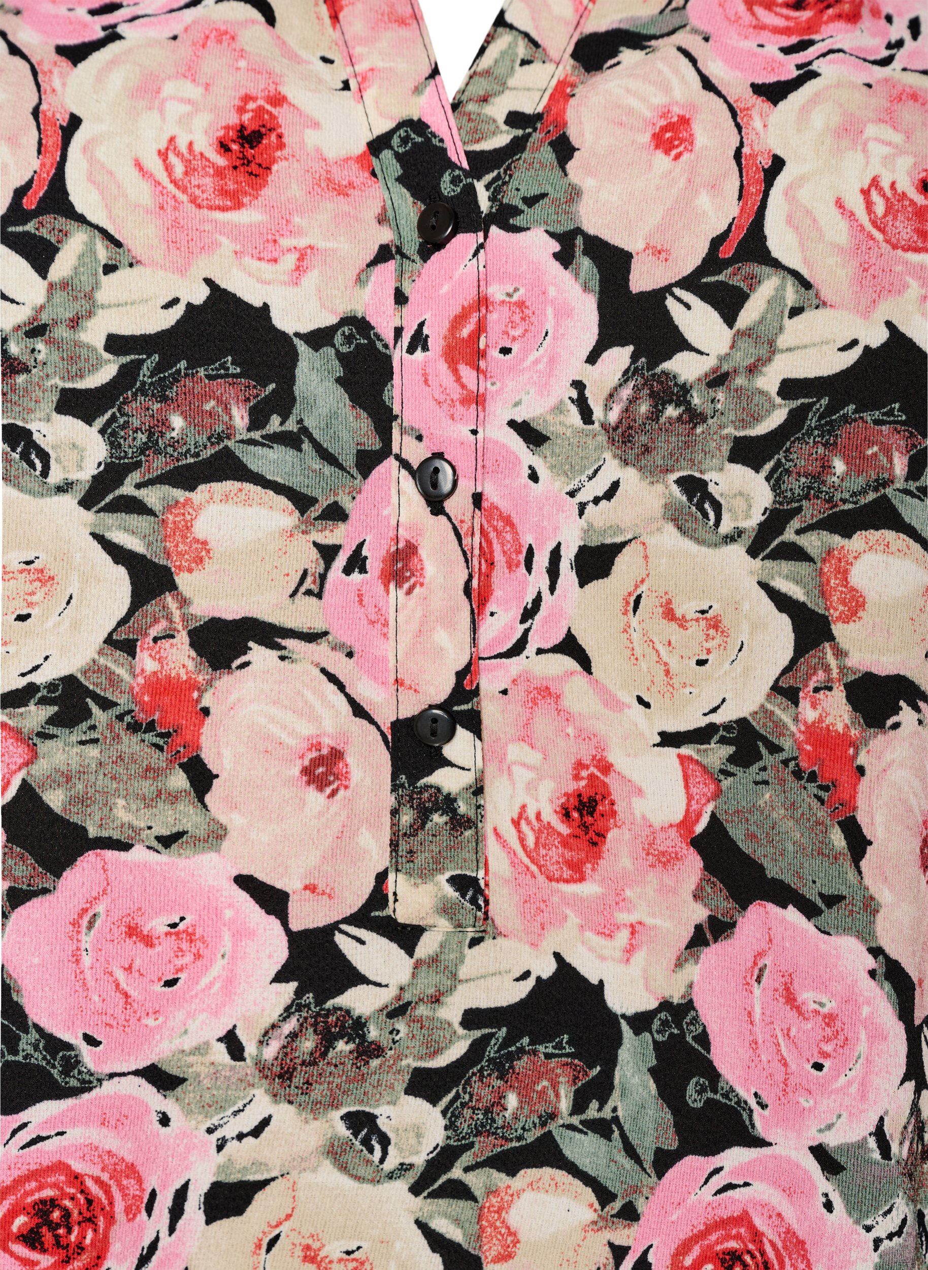 Zizzi V-ringad blus med korta &auml;rmar, Rosa, Packshot image number 2