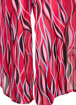 Långärmad midi-klänning med tryck, Fuchsia Pink AOP, Packshot image number 3