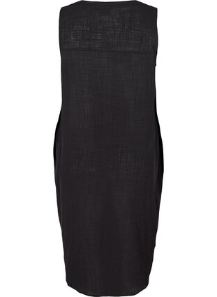 Ärmlös klänning i bomull, Black, Packshot image number 1